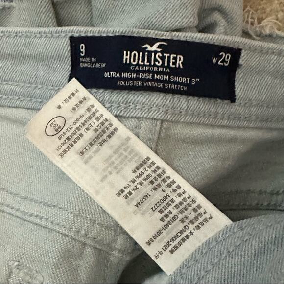 Hollister Patchwork Jean Shorts Ultra High Rise Mom Shorts Retro 90s Y2K SZ 9/29 - Picture 4 of 5